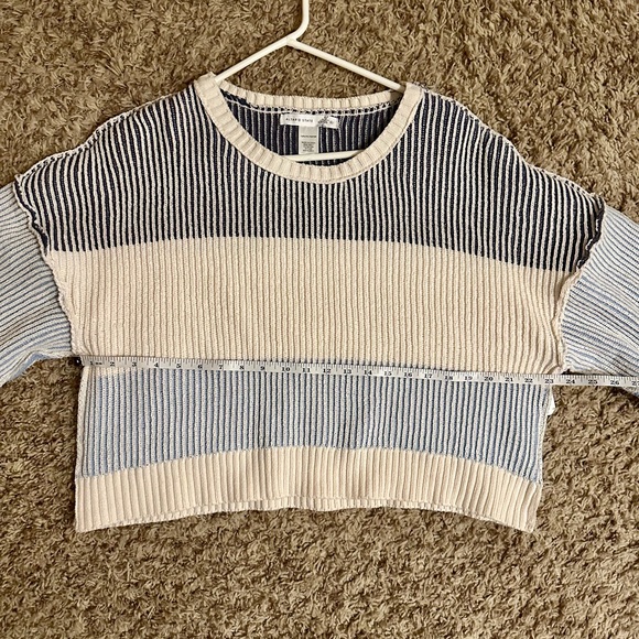 NWT! Altar'd State Beige and Blue Striped Sweater | Size XL - Picture 8 of 9